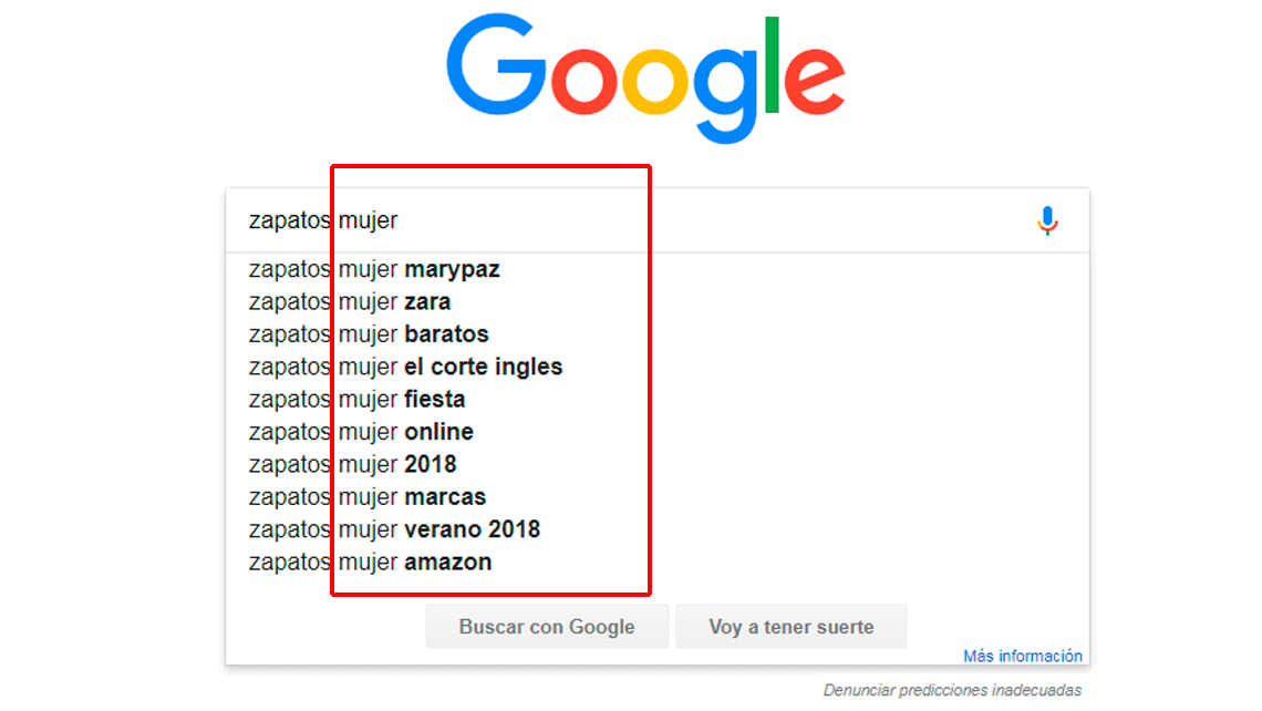 Google función autocompletar